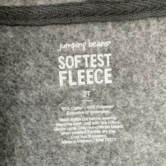 NWT! Unicorn Zip Up Light Weight Fleece Hoodie Jacket in 2T By Jumping Beans - Picture 5 of 6